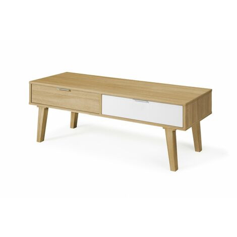 TOPKIT | Table basse avec 2 tiroirs 2278 | Table basse | Table d'appoint de salon | chêne blanc