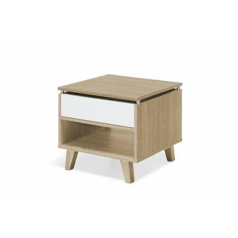 TOPKIT | Table d'appoint 1 tiroir 2167 | Table d'appoint | Table d'appoint de salon | chêne blanc
