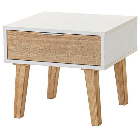 TOPKIT |Table d'appoint 1 tiroir 2271 | Table d'appoint | Table d'appoint de salon | chêne blanc