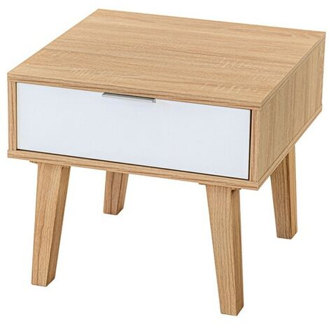 TOPKIT | Table d'appoint 1 tiroir 2272 | Table d'appoint | Table d'appoint de salon | chêne blanc