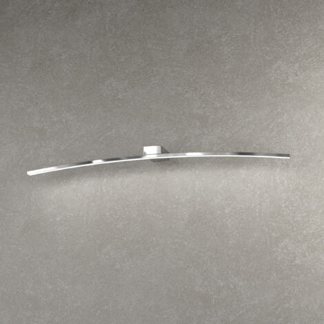 Toplight Plafoniera da parete Curved con Led integrato, struttura in metallo cromato, design moderno 90x7x16cm 15W