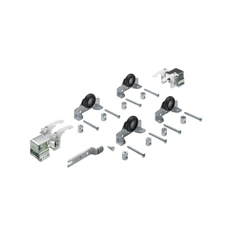 Topline 1 unité 2 portes 500n ou 3 portes 500n - Charge maxi par vantail : 50 kg - Garniture : Pour 2 vantaux - Hauteur maxi : 2500 mm - HETTICH