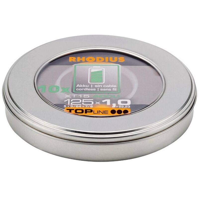 Rhodius - Disco Di Taglio Xt15 Accu 125 x 1,0 Millimetri Rodio (a 10)