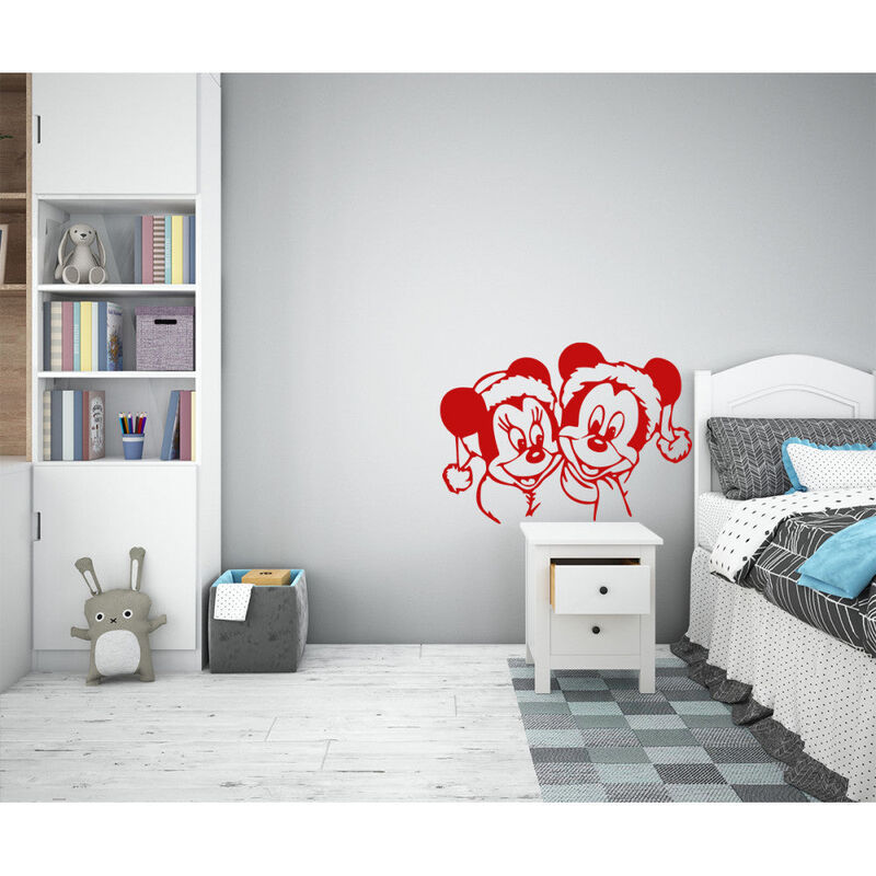 Image of Signorbit - topolino e topolina - Adesivo murale wall sticker in vinile 55x80 cm - Colore: Rosso