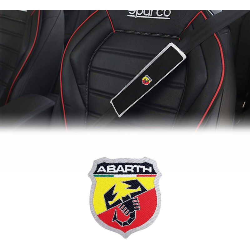 Toppa Adesiva Ufficiale Abarth Scudetto per Copri Cintura - Dimensione: 48 x 51 MM