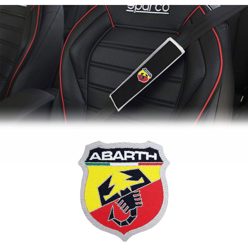 Toppa Adesiva Ufficiale Abarth Scudetto per Copri Cintura - Dimensione: 74 x 80 MM