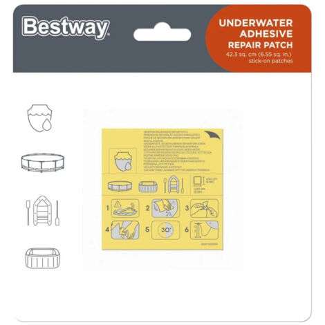 Toppe autoadesive per riparazioni sott'acqua 10 pezzi e copre 42,3 cm²