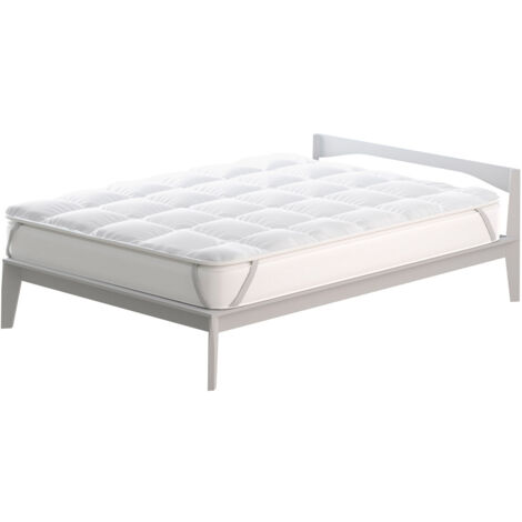Topper 1 Piazza e Mezzo Trapuntato 300 gr/mq con Elastici Basic Bianco