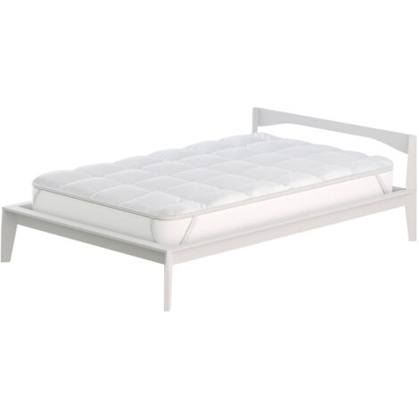 Topper 1 Piazza e Mezzo Trapuntato 300 gr/mq con Elastici Fancy Bianco