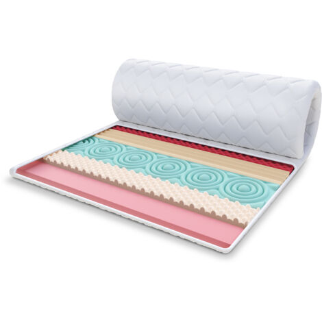 Topper 6x90x200 cm Matratzenauflage mit HR-Schaum Matratzenschoner VISCO H2 H3