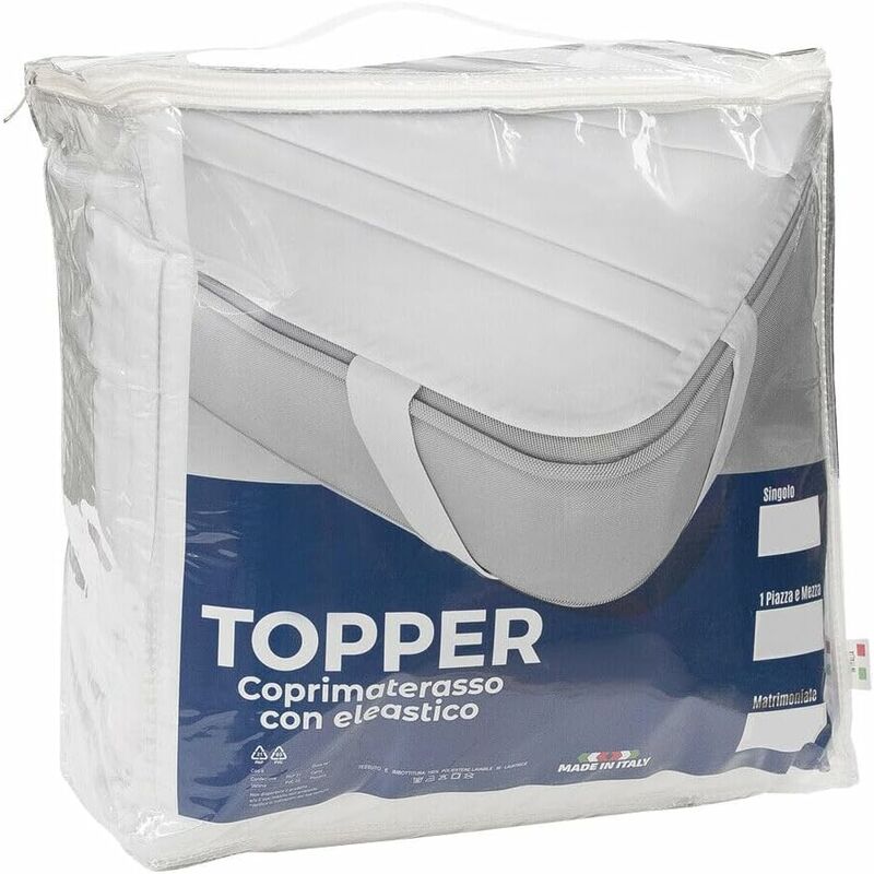 Emmevi Mv S.p.a. Topper Coprimaterasso Trapuntato Morbido Con Elast...