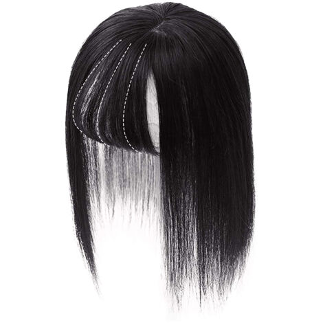 Topper de cheveux humains en soie pour femmes, couvre-cheveux fin avec clips invisibles