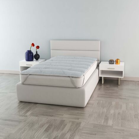 Topper trapuntato con Elastici, BIOCERAMICA, Singolo 80x195cm