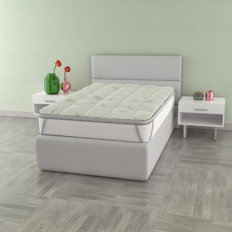 TOPPER WELLNESS TRAPUNTATO CON ELASTICI, Piazza e mezza Francese 140 x 195 cm