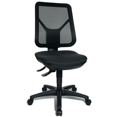 Chaise de bureau pivotante avec mécanisme synchrone noir/noir 420-540 mm sans  accoudoirs capacité charge