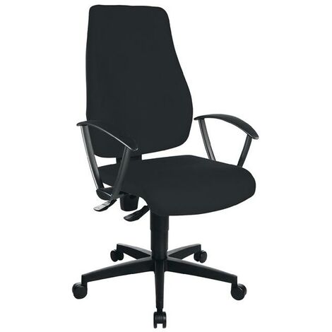 Chaise de bureau pivotante avec mécanisme synchrone noir/noir 420-540 mm sans  accoudoirs capacité charge