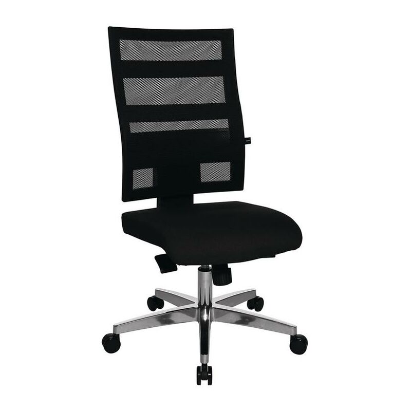 Chaise de bureau pivotante avec mécanisme synchrone ponctuel noir/noir 450-550 mm sans accoudoirs capacité charge 110 kg