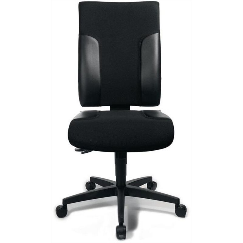Topstar - Chaise de bureau pivotante avec mécanisme synchrone noir/noir 420-540 mm sans accoudoirs Capacité de charge 110 k