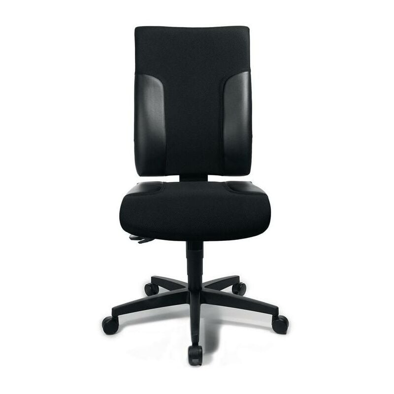 Topstar - Chaise de bureau pivotante avec mécanisme synchrone noir/noir 420-540 mm sans accoudoirs capacité charge 110 kg