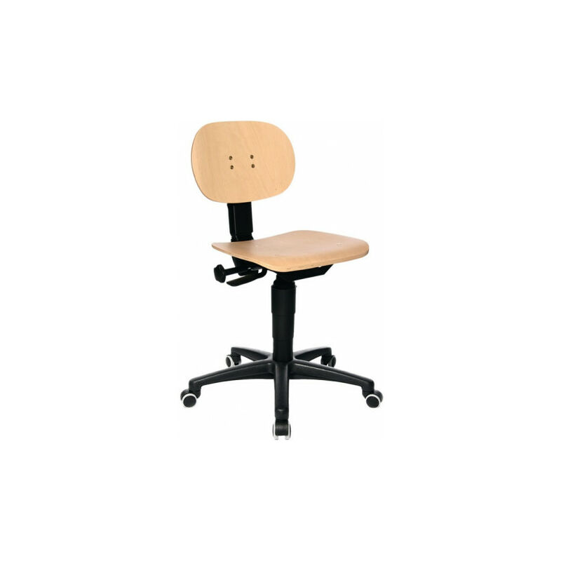 FP - Chaise d'atelier pivotante Tec 11 rouleaux hêtre 420-550 mm topstar