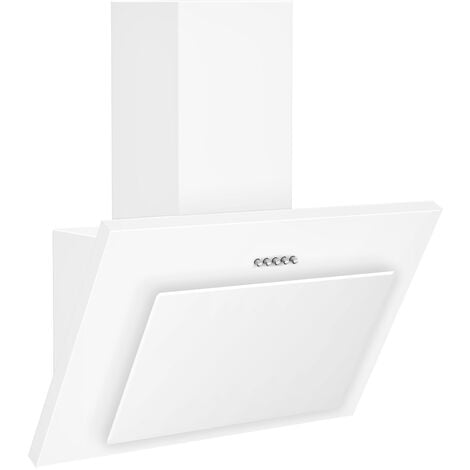Topstrong Hotte Inclinee 60cm 350 m³/h 3 Vitesse Recyclage ou Evacuation Verre Blanc-TV4760W