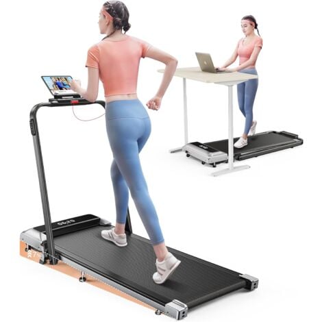 LARESAR Toputure Laufband, 2 in 1 Laufband mit Neigung, 12km/h,2.5HP, Elektrisches Laufband Klappbar, Extra breit 40cm, Doppelter LED Bildschirm, 12 Laufprogramme,für Zuhause/Büro