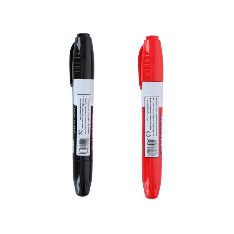 Topwrite - Jeu de marqueurs doubles pour tableau blanc 2 pcs (noir/rouge)