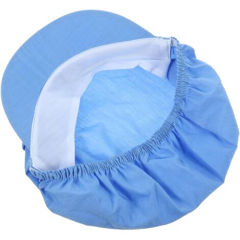Toque de chef, bonnet de travail en coton bleu respirant pour la cuisine