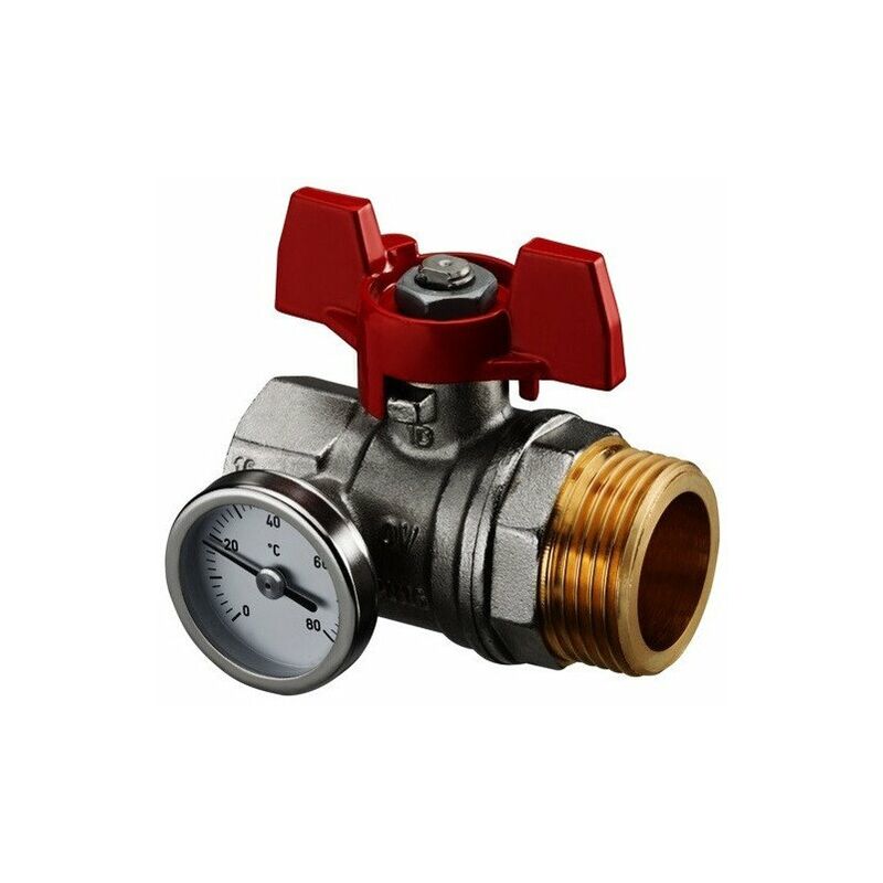 

Toque TOURN. ESFERA., SELLO PLANO, MANIJA ROJA DN20 3/4 Fx1 M