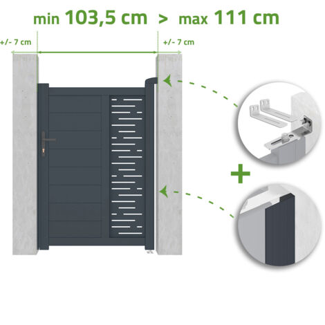 Tor in der Breite verstellbar 1m ARLBERG H.140cm grau Aluminium