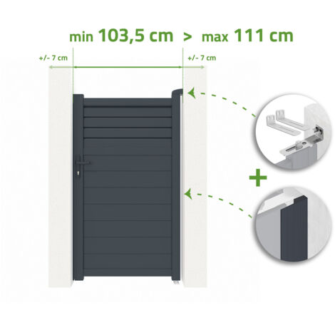 Tor in der Breite verstellbar 1m CARPATIA H.180cm grau Aluminium