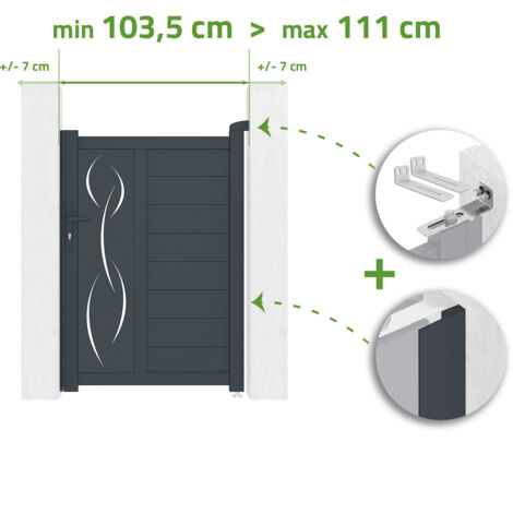 Tor in der Breite verstellbar 1m LIFE H.140cm grau Aluminium