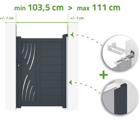 Tor in der Breite verstellbar 1m VELETA H.140cm grau Aluminium