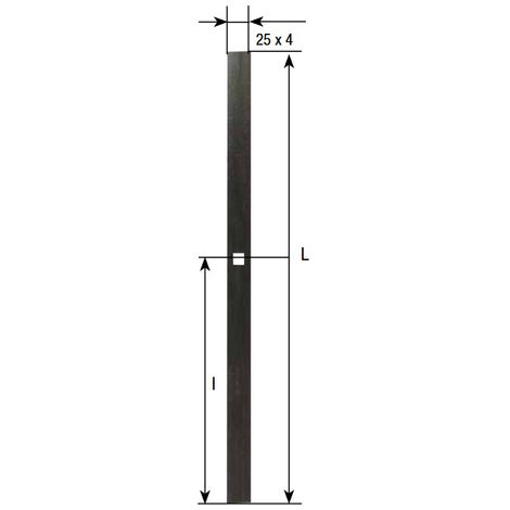 TORBEL asta piatta 2000 mm nero cataforesi per cremonese - 0610204
