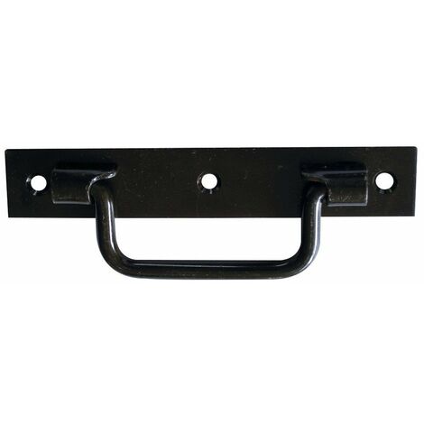 Torbel – Poignée sur platine façon St-Étienne – Acier noir – Longueur 175 mm – Entraxe 148 mm – Bouts carrés pour design élégant