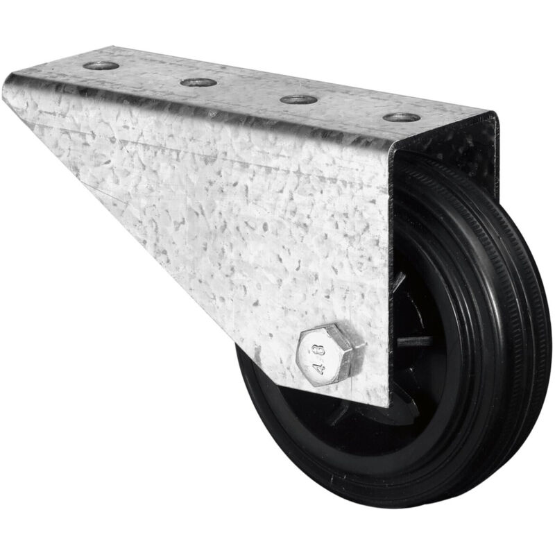 Torbockrolle Rad-Ø 80 mm Tragfähigkeit 50 kg mit Anschraubplatte Gummi