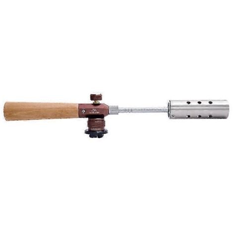 Torche à gaz de camping à manche en bois, brûleur portable haute puissance pour extérieur, outil pour brûler le charbon de bois, pique-nique, barbecue, lance-flammes