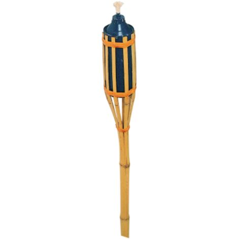 Torche bambou 120 cm h 0,200 l cuve tole pour jardin exte'rieur