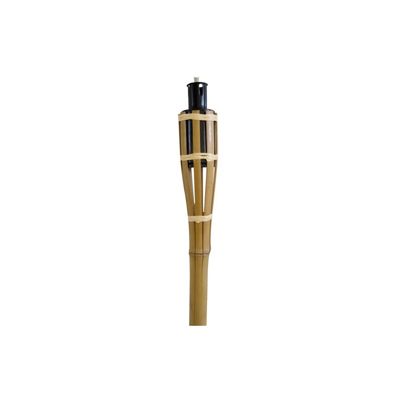 Torche en bambou 1,20m avec réservoir 0,5L – Lampe solaire pour extérieur – Ambiance chaleureuse – Idéale pour soirées – Favorit