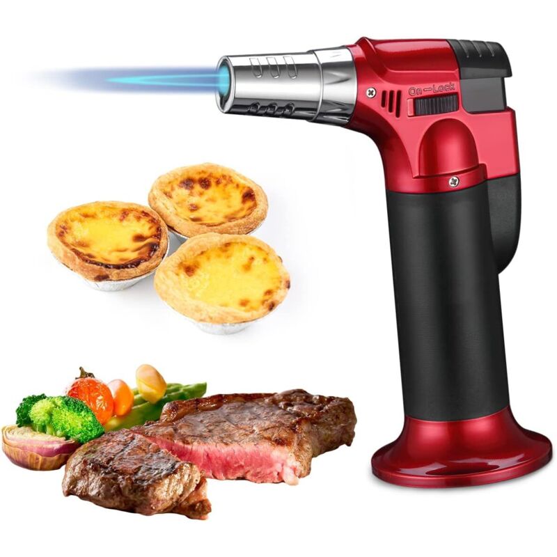 Torche de Cuisine Butane, Chalumeau de Cuisine Professionnel, Brûleur de Cuisine, Brûleur Flambé, Chalumeau Butane Serrure de Sécurité, Bruleur