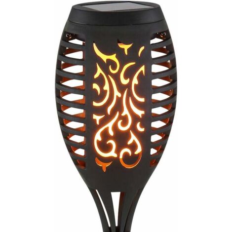 Torche de jardin de lumière solaire de décoration de jardin extérieur, piquet de terre IP65 à effet de flamme LED