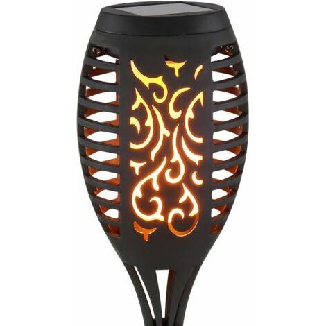 Torche de jardin de lumière solaire de décoration de jardin extérieur, piquet de terre IP65 à effet de flamme LED