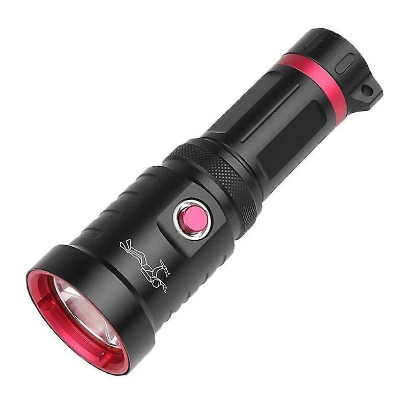 Torche de plongée, lampe de plongée sous-marine de 5000 lumens rechargeable, lampe de poche de plongée led étanche IPX8 professionnelle, lampes