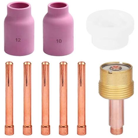 Torche de soudage TIG 9 pièces, grande lentille à gaz longue pour WP17, WP18 et WP26