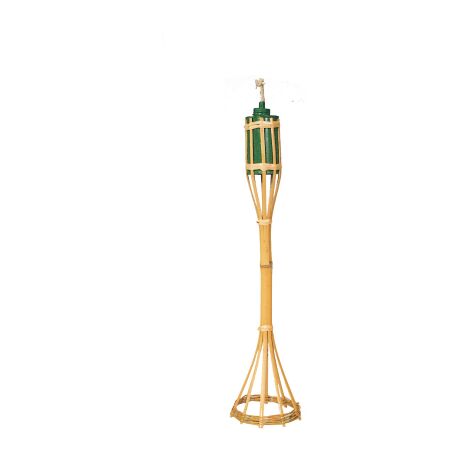 Torche en bambou 50 cm h cuve me'tallique 0,200 l pour jardin exte'rieur