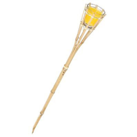 Torche en Bambou avec Bougie "Kai" 76cm Naturel