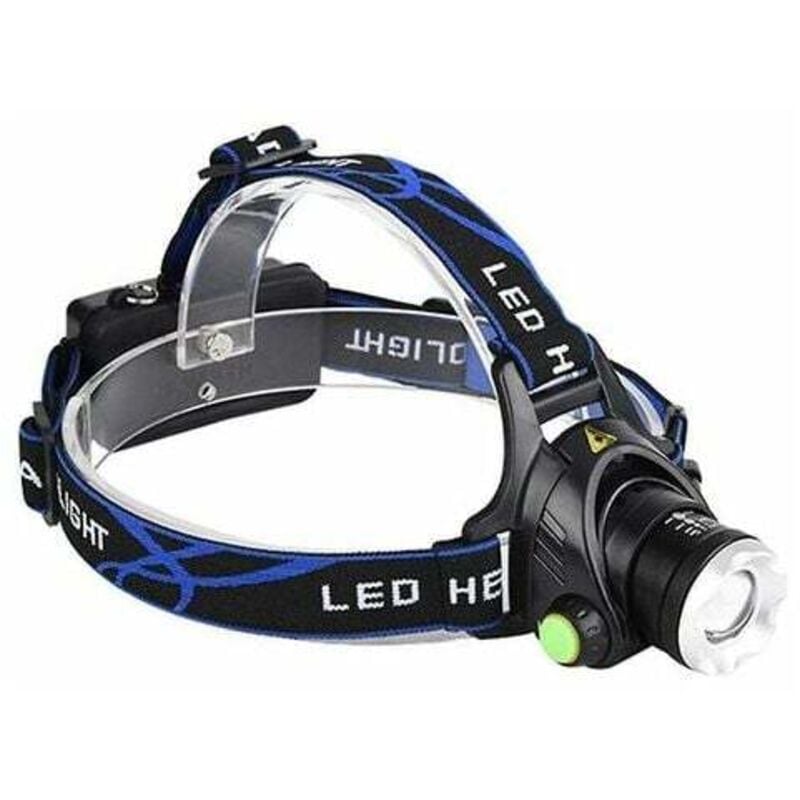 Torche Frontale Ip64 Étanche Zoomable 3 Modes Avec Câble Usb Voyant Lumineux Pour CampingVéloLampe Frontale Rechargeable led 1200LMPêcheRandonnée