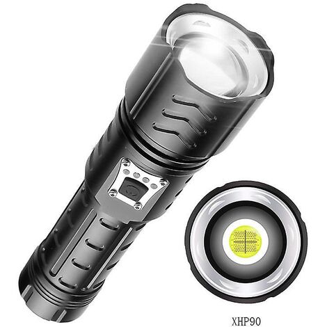 Shadowhawk Lampe Torche LED Ultra Puissante, 30000 Lumens Lampe de Poche,  XHM77.2 Lampe Torche Rechargeable USB, IP67 Étanche Lampe Tactique Torches,  5 Modes Flashlight pour Camping Randonnée Urgence : : Bricolage