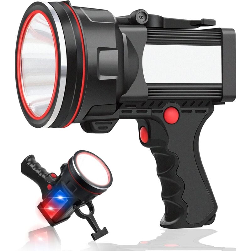 Torche led rechargeable avec superbe batterie rechargeable de 12800mAh, lampe de camping portable de 10000 lumens, 5 modes d'éclairage, lampe étanche