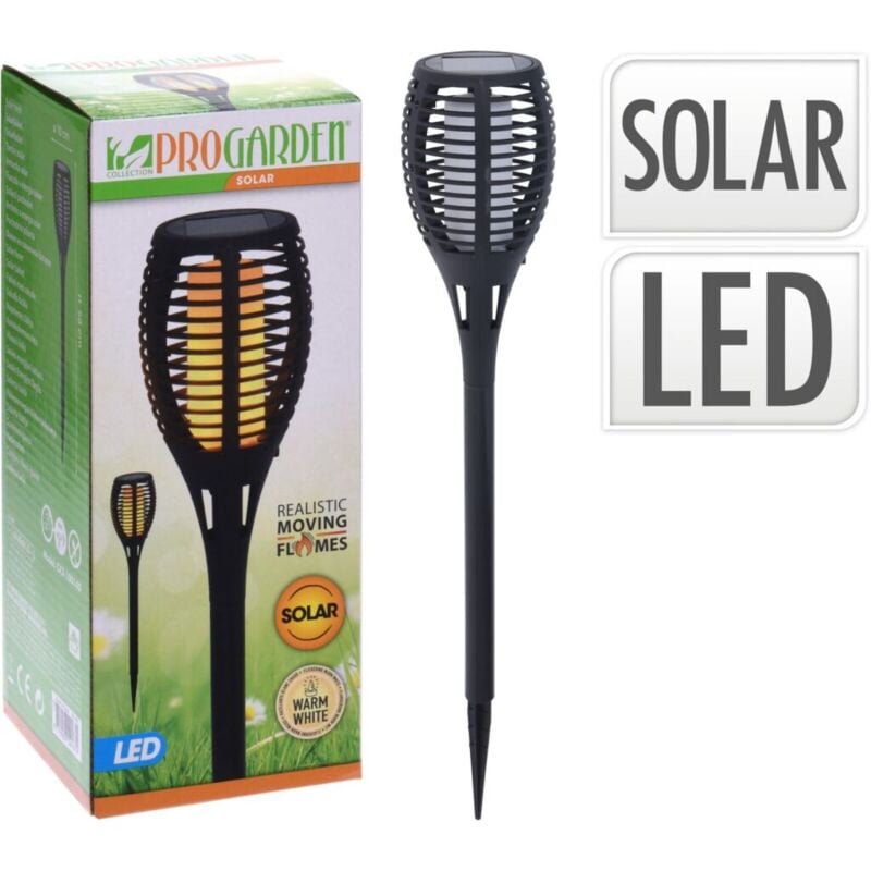 Torche led solaire Pro Garden 10x58 cm Noir